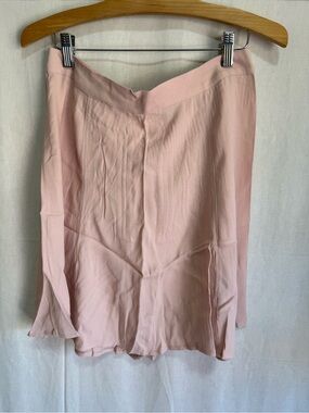 Quince Soft Pink Midi Skirt with V-Front Waist